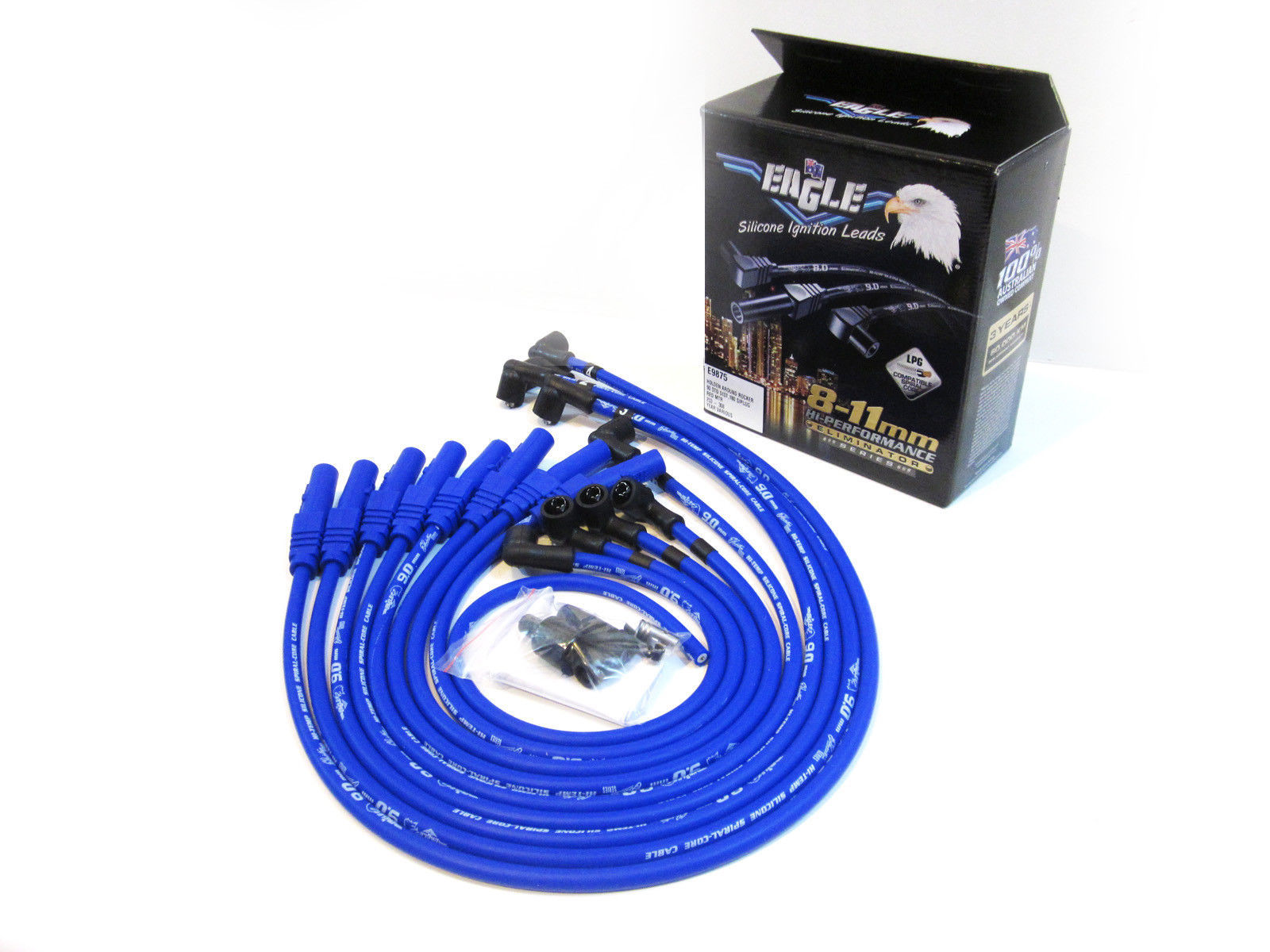 EAGLE 9mm Ignition Spark Plug Leads SB Chev Around Rocker Cover HEI