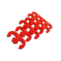 New IGNITION SPARK PLUG LEAD WIRE LOOM SEPARATORS Brackets Mounts Nylon Red V8