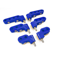 10 - 11mm V8 Blue Ignition Lead Separators Brackets Mounts Stainless Screws Kit
