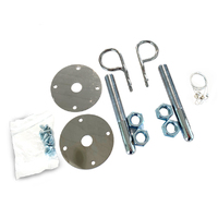 Hair Pin Bonnet Hold Down Safety Pins Pair Chrome Lock Universal Short Lanyard