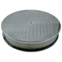 Redline Air Filter Cleaner Ball Milled Top 14" Dia x 75mm Fits 2- 4BBL Holley