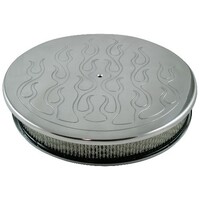 Redline Air Filter Flames Top 14-Inch diameter x 75mm Fits 2BBL & 4BBL Holley
