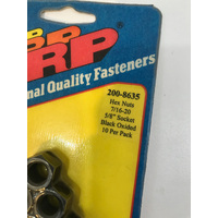 New ARP Black Engine Hex Nuts 7/16 - 20 Chrome Moly 10 pack 5/8" Hex