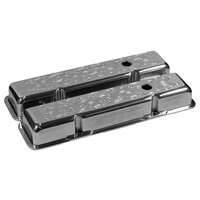 New Redline Rocker Valve Cover Alloy Flamed Short Small Block Chev
