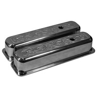 New Redline Rocker Valve Cover Flamed Tall Centre Bolt Small Block Chev