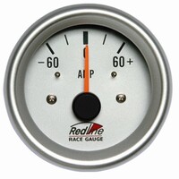 New Redline 2 5/8" Ammeter Amps Gauge 60-0-60amps Silver