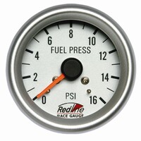 New Redline 2 5/8in 66mm Mechanical Fuel Pressure Gauge Silver