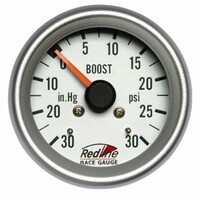 New Redline 2 5/8in 66mm Turbo Boost Vacuum Gauge Silver