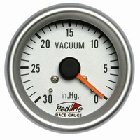 New Redline 2 5/8in 66mm Vacuum Gauge Mechanical Silver