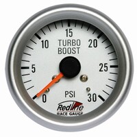 New Redline 2 5/8in 66mm Turbo Boost Gauge Mechanical Silver
