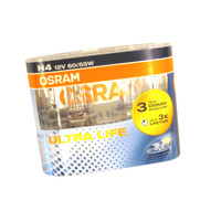 2x OSRAM H4 Ultra Life 12V 60/55W Car Headlight Bulbs Globes 3 YR GUARANTEE!