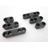 New Black Ignition Lead Spark Plug Lead Wire Loom Separators Mounts set of 6