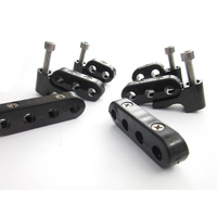 SB Chev V8 Black Ignition Lead Separators Brackets Mounts Stainless Screws