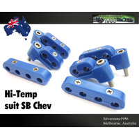 SB Chev V8 Blue Ignition Lead Separators Brackets Mounts Stainless Screws