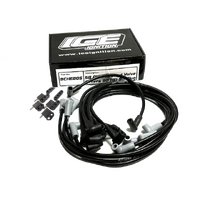 ICE PRO 100 9mm Ignition Spark Plug Leads V8 SB CHEV 327 350 Around Rocker Covers HEI Distributor Cap Black + Mounts