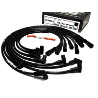 ICE PRO 100 9mm Ignition Spark Plug Leads V8 SB CHEV 327 350 Around Rocker Covers 90° HEI Distributor Cap Black