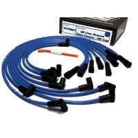 ICE PRO 100 9mm Ignition Spark Plug Leads V8 SB CHEV 327 350 Around Rocker Covers 90° HEI Distributor Cap Blue
