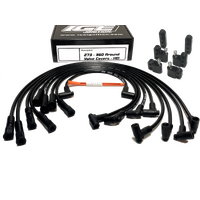 ICE PRO 100 9mm Ignition Spark Plug Leads CHRYSLER SB 273-360 Around Rocker Covers HEI Distributor Cap Black + Mounts