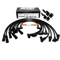 ICE PRO 100 9mm Ignition Spark Plug Leads CHRYSLER SB 273-360 Around Rocker Covers HEI Distributor Cap Black + Mounts
