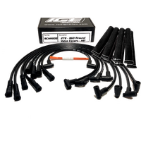 ICE PRO 100 9mm Ignition Spark Plug Leads CHRYSLER SB 273-360 Around Rocker Covers HEI Distributor Cap Black + Heat Sleeves