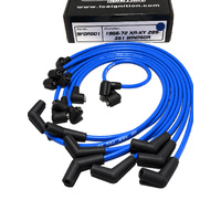 ICE PRO 100 9mm Ignition Spark Plug Leads V8 289-302 Windsor Over Rocker Covers Blue Female Distributor Cap