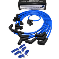 ICE PRO 100 9mm Ignition Spark Plug Leads V8 289-302 Windsor Over Rocker Covers Blue Female Distributor Cap + Mounts
