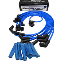 ICE PRO 100 9mm Ignition Spark Plug Leads V8 289-302 Windsor Over Rocker Covers Blue Female Distributor Cap + Heat Sleeves