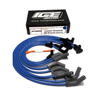 ICE PRO 100 9mm Ignition Spark Plug Leads V8 351 Cleveland Around Rocker Covers Blue HEI MSD Distributor Cap 