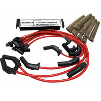 ICE PRO 100 Ignition Leads V8 351 Cleveland Around R/C HEI + Titanium Heat Sleeves - Red 