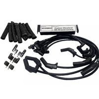 ICE PRO 100 9mm Ignition Spark Plug Leads V8 Ford + Mounts + Sleeves - Black