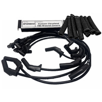 ICE PRO 100 Ignition Leads V8 351 Cleveland Around R/C HEI + Heat Sleeves - Black