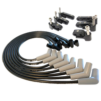 ICE PRO 100 9mm Ignition Spark Plug Leads V8 289-302 Windsor Around Rocker Covers Black HEI MSD Distributor Cap + Mounts