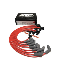ICE PRO 100 9mm Ignition Spark Plug Leads V8 289-302 Windsor Around Rocker Covers Red HEI MSD Distributor Cap