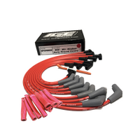 ICE PRO 100 9mm Ignition Spark Plug Leads V8 289-302 Windsor Around Rocker Covers Red HEI MSD Distributor Cap + Heat Sleeves
