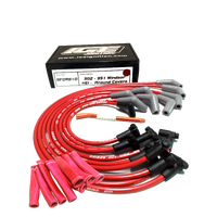 ICE PRO 100 9mm Ignition Spark Plug Leads V8 302-351 Windsor Around Rocker Covers Red HEI Distributor Cap + Heat Sleeves