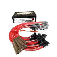 ICE PRO 100 9mm Ignition Spark Plug Leads V8 302-351 Windsor Around Rocker Covers Red HEI Distributor Cap + Heat Sleeves