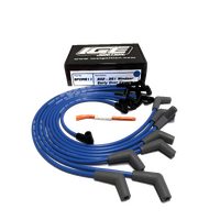 ICE PRO 100 9mm Ignition Spark Plug Leads V8 302-351 Windsor Over Rocker Covers Blue HEI MSD Distributor Cap