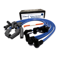 ICE PRO 100 9mm Ignition Spark Plug Leads V8 351 Cleveland Around Rocker Covers Blue Female Distributor Cap