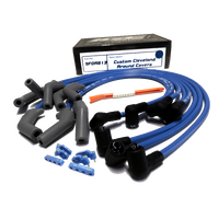 ICE PRO 100 9mm Ignition Spark Plug Leads V8 351 Cleveland Around Rocker Covers Blue Female Distributor Cap + Mounts