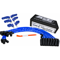 ICE PRO 100 9mm Ignition Spark Plug Leads V8 351 Cleveland Around Rocker Covers Blue Female Distributor Cap + Mounts