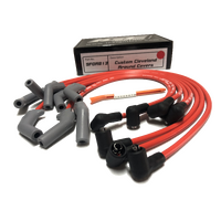 ICE PRO 100 9mm Ignition Spark Plug Leads V8 351 Cleveland Around Rocker Covers Red Female Distributor Cap