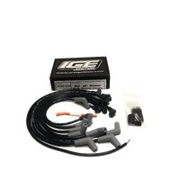 ICE PRO 100 9mm Ignition Spark Plug Leads V8 302-351 Windsor Around Rocker Covers Black Female Distributor Cap Coil