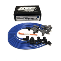 ICE PRO 100 9mm Ignition Spark Plug Leads V8 302-351 Windsor Around Rocker Covers Blue Female Distributor Cap