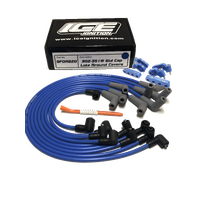 ICE PRO 100 9mm Ignition Spark Plug Leads V8 302-351 Windsor Around Rocker Covers Blue Female Distributor Cap + Mounts