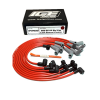 ICE PRO 100 9mm Ignition Spark Plug Leads V8 302-351 Windsor Around Rocker Covers Red Female Distributor Cap