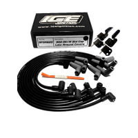 ICE PRO 100 9mm Ignition Spark Plug Leads V8 302-351 Windsor Around Rocker Covers Black Female Distributor Cap + Mounts