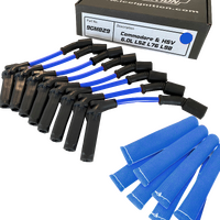 ICE PRO 100 9mm Ignition Spark Plug Leads V8 Commodore 06-13 VE VF LS2 L76 L98 Blue + Heat Sleeves