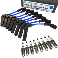 ICE PRO 100 9mm Ignition Spark Plug Leads V8 Commodore 06-13 VE VF LS2 L76 L98 Blue + Plugs + Plugs