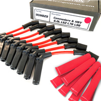ICE PRO 100 9mm Ignition Spark Plug Leads V8 Holden Commodore 06-13 VE VF LS3 L77 Red + Heat Sleeves