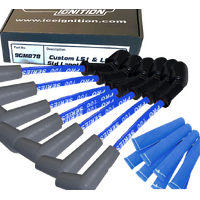 ICE PRO 100 9mm Ignition Spark Plug Leads Commodore Chev LS1 LS2 LS76 L77 L98 LS3 LSA Blue + Heat Sleeves